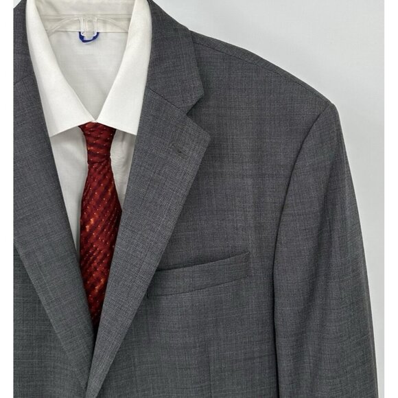 LAUREN RALPH LAUREN 2 piece suit 100% wool charcoal gray year round 44L 36W - Picture 1 of 14